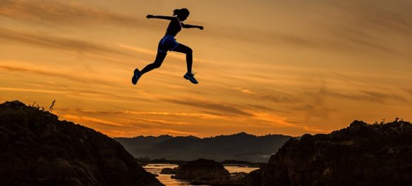 Girl enjoying running